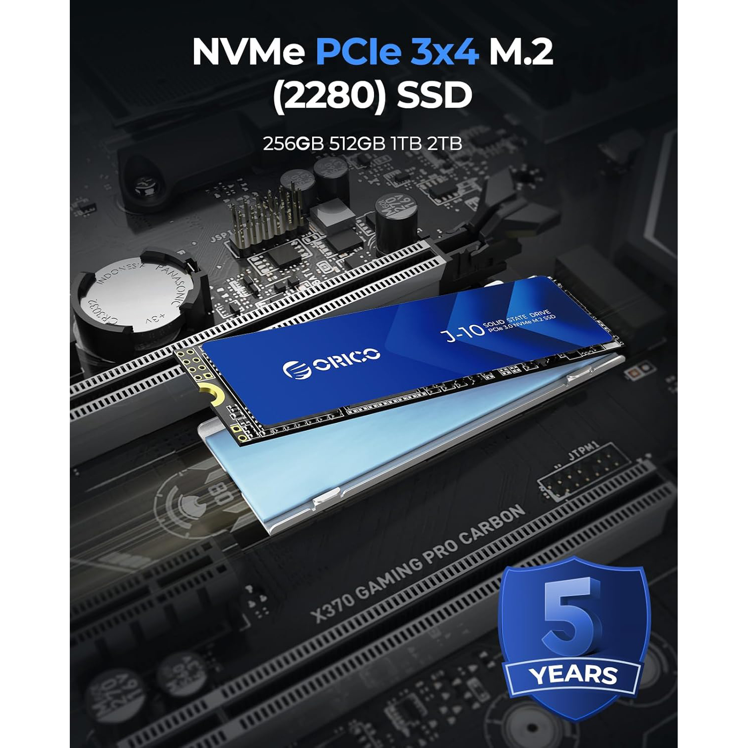 新品SSD2枚 ORICO J-10 1TB NVMe PCIe 3.0 SSD ORICO J10 1TB SSD M.2 2280 PCIe Gen3x4 3D NAND NVMe SSD,Read