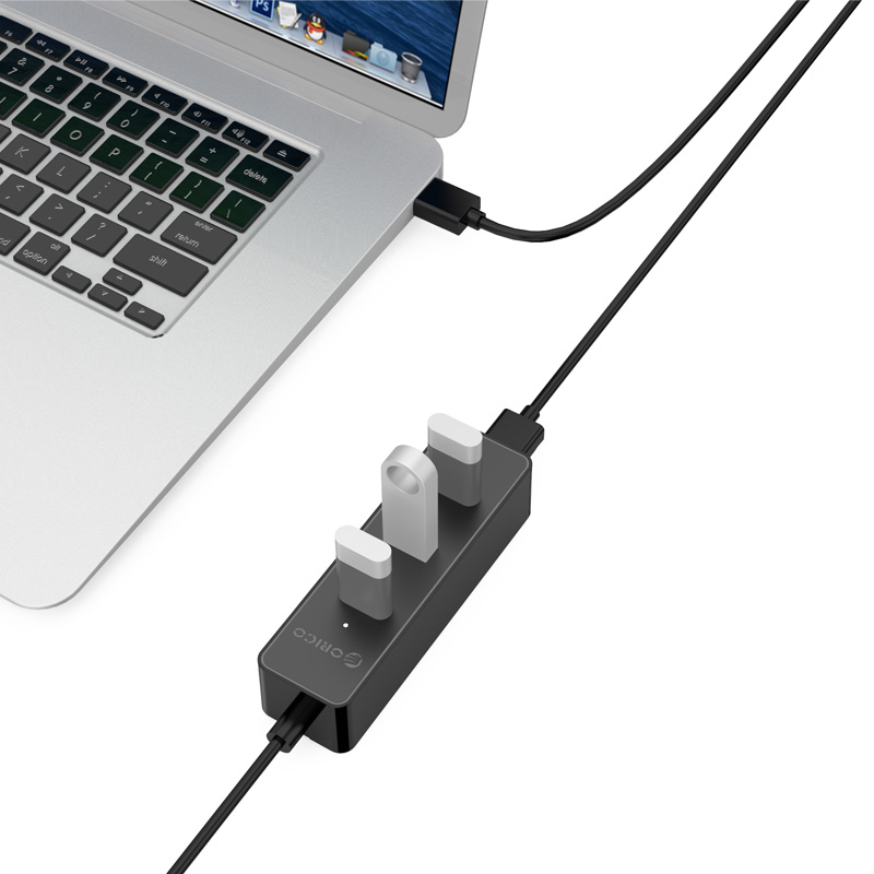 ORICO 4 Port Portable USB3.0 HUB for Windows and Mac OS - Black (W8PH4-U3)