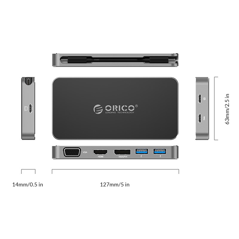 Orico 8 In 1 Type C Multifunction Docking Station Xc 306