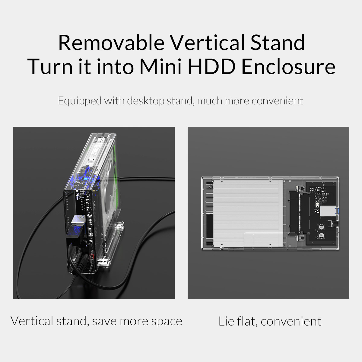 Transparent Series Dual Bay Hard Drive Enclosure