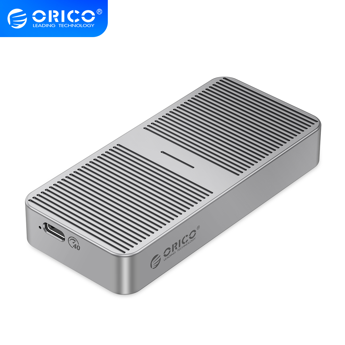 ORICO M.2 Enclosure for NVMe SSD, USB4.0 40Gbps Type-C to M Key B+M Key  2280 Aluminum External SSD Case Compatible with Thunderbolt 3/4