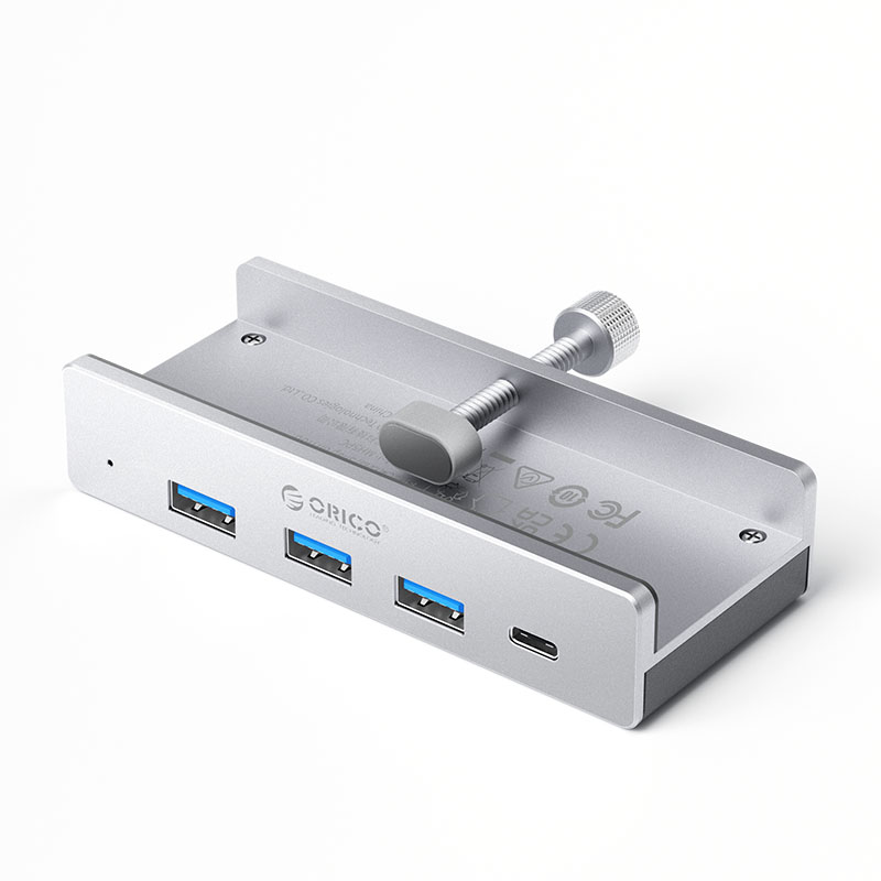 Aluminum 8-in-1 USB-C hub - USB-C, HDMI, USB 3.0, RJ45, SD card reader,  Audio and VGA - Silver - Orico